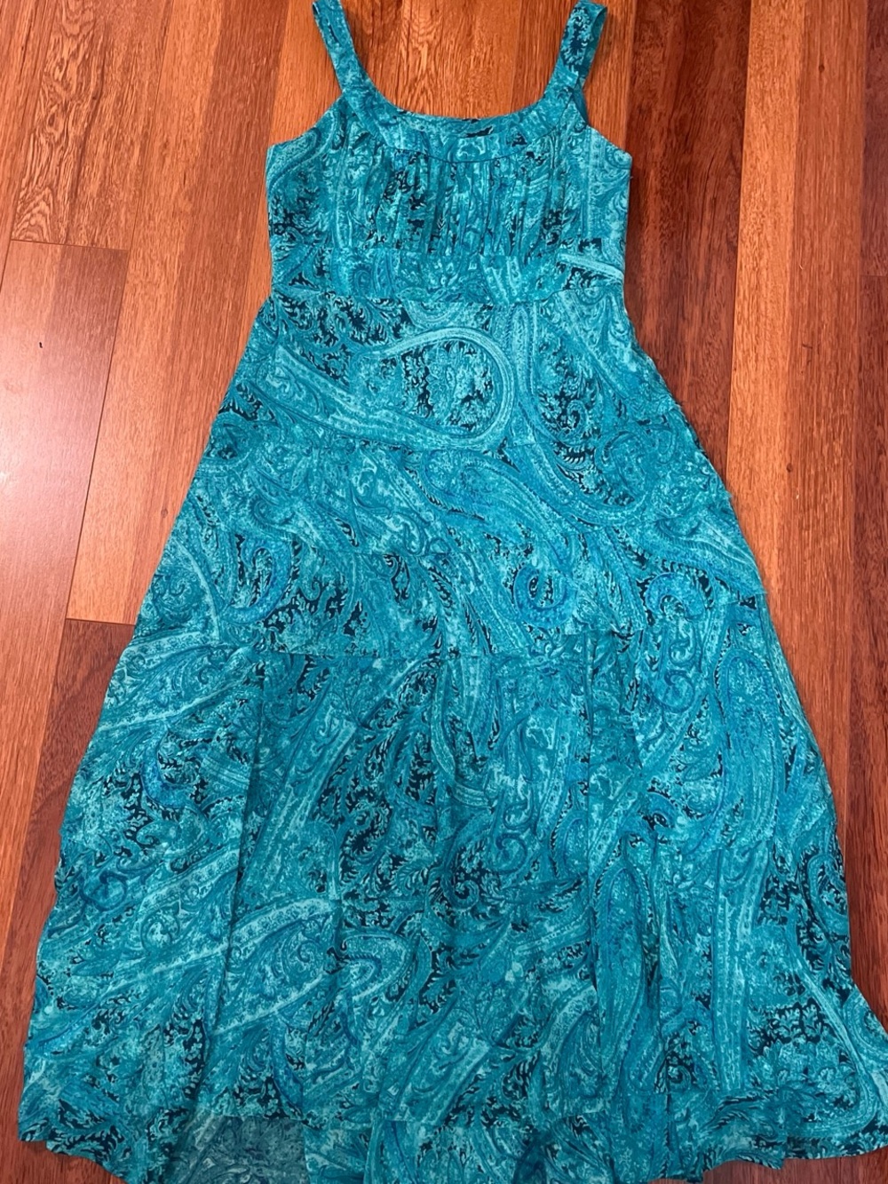 Jones Wear Teal Paisley Sundress